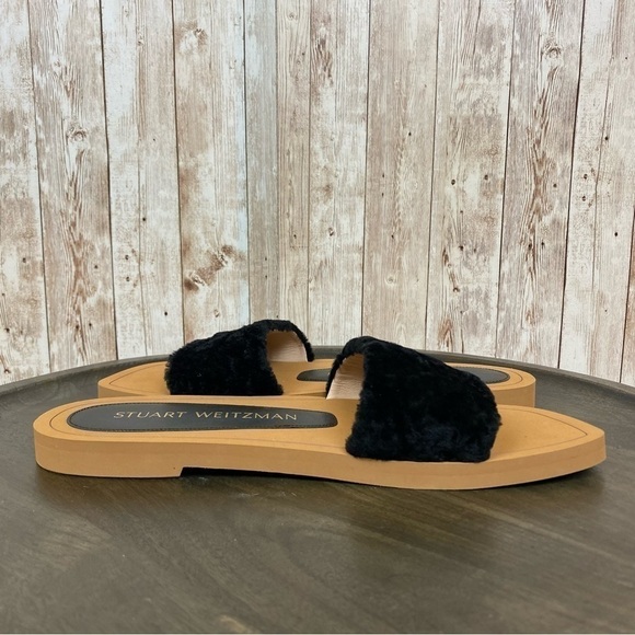 Stuart Weiztman Cammy Shearling Strap Slide Sandal Size 9.5 Women - Picture 9 of 12